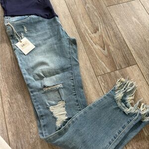 Pinkblush maternity Distressed Blue Skinny Jeans